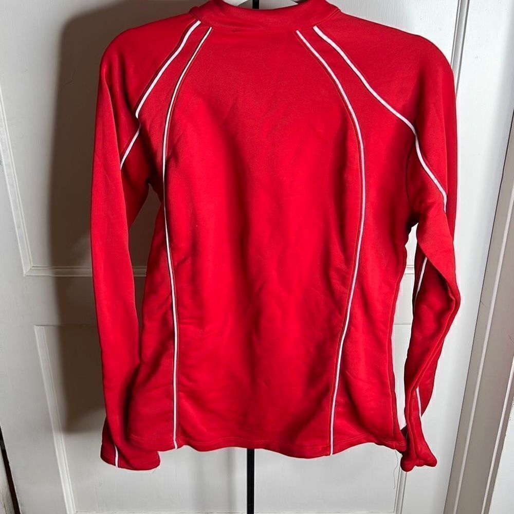 ASICS WOMEN'S COMPETITION 1/2 ZIP JACKET SWEATSHIRT, RED Size Large - Picture 7 of 7